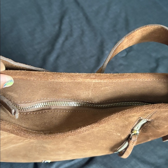 Tan Suede Shoulder Bag - Picture 3 of 5